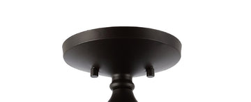 Marfa 14" Glass/Iron Farmhouse Modern LED Flush Mount - JONATHAN Y